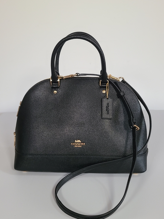 Coach Handbags - Coach Sierra Satchel Black Bag Leather Dome F27590